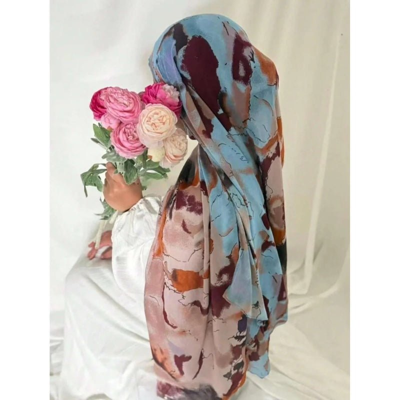 Bohemian Watercolor Marble Hijab(MH124)