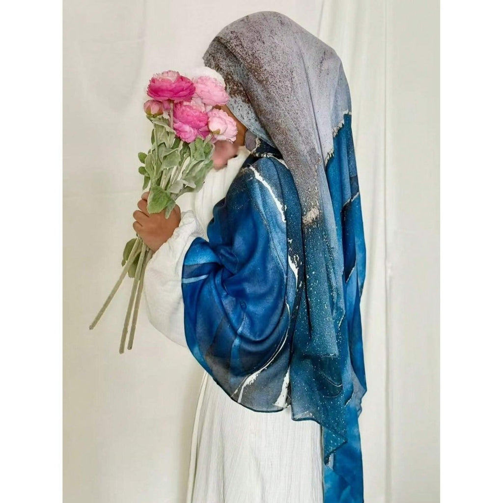 Bohemian Watercolor Marble Hijab(MH124)