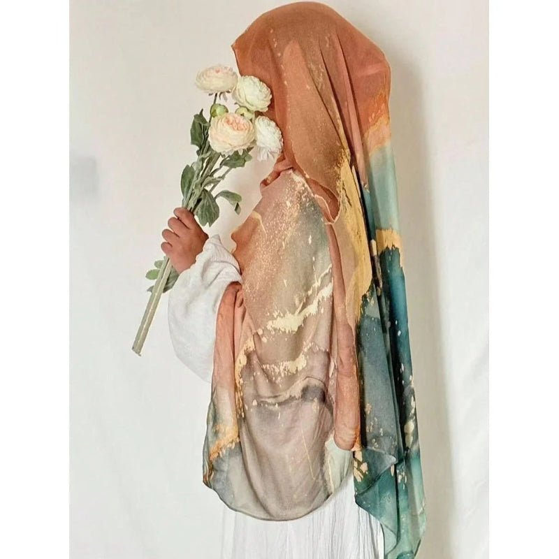 Bohemian Watercolor Marble Hijab(MH124)