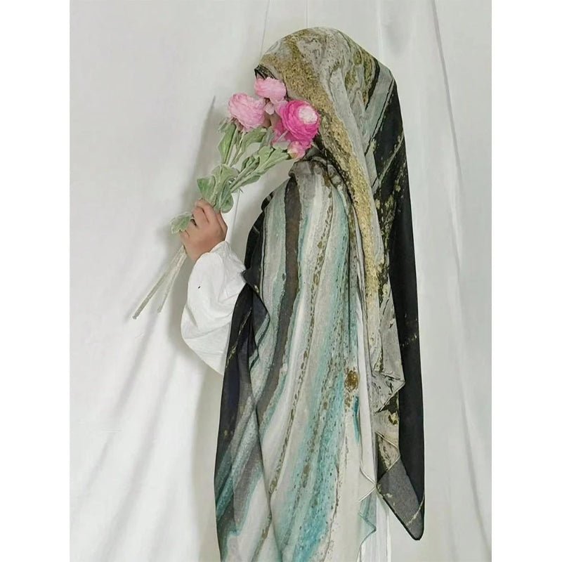 Bohemian Watercolor Marble Hijab(MH124)