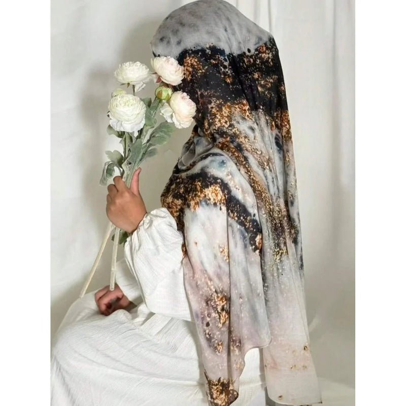 Bohemian Watercolor Marble Hijab(MH124)