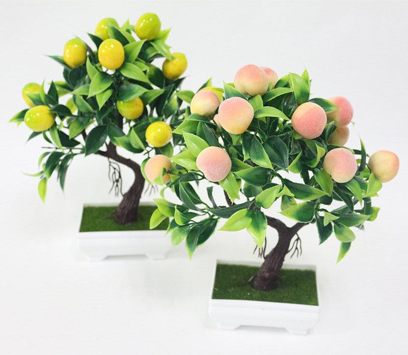 Bonsai Artificial Bonsai Fake Tree Yellow Foam Fruit Potted For Home Decoration Accessories Wedding Decor