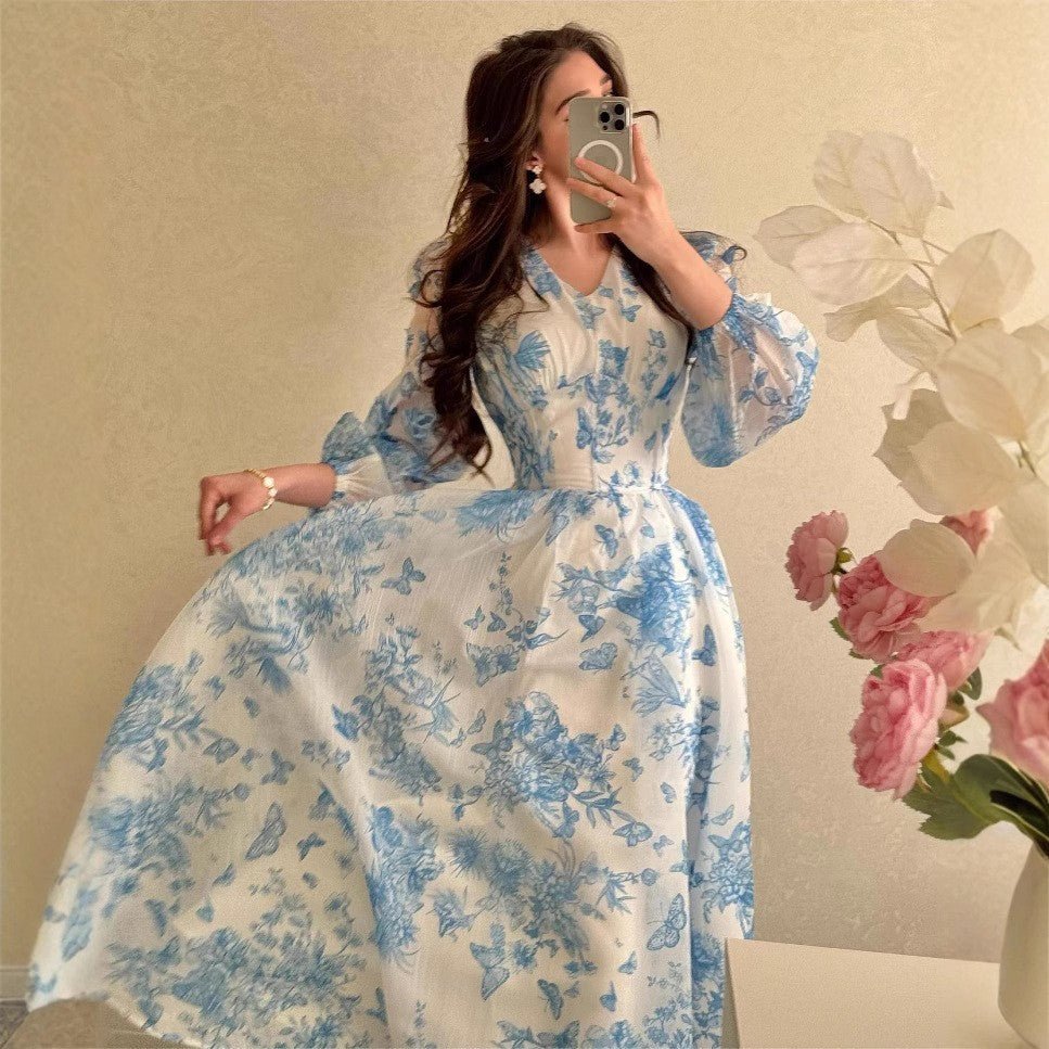 Botanical Print Maxi Dress (MS392)