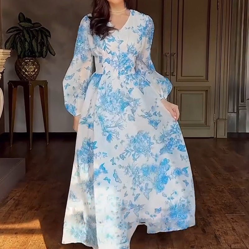 Botanical Print Maxi Dress (MS392)