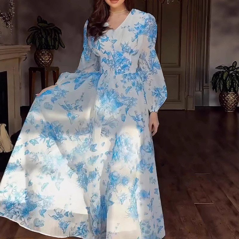 Botanical Print Maxi Dress (MS392)