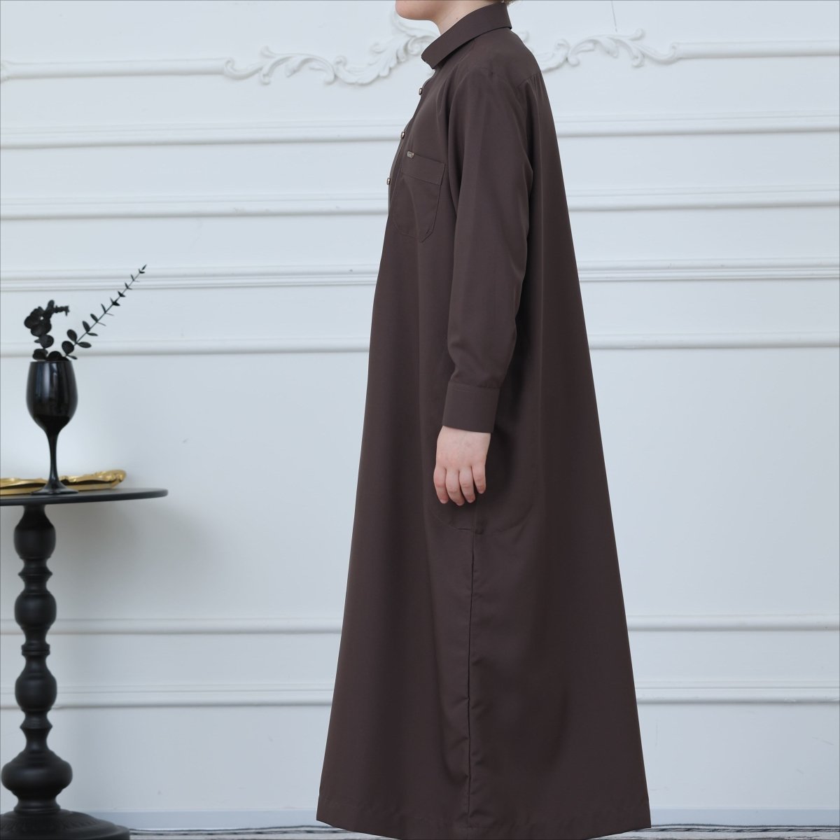 Boys' Classic Thobe with Collar & Pockets(MKB024)