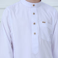 Boys' Classic White Thobe with Stand Collar(MKB027)