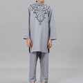 Boys' Embroidered Thobe Set with Pants(MKB034)