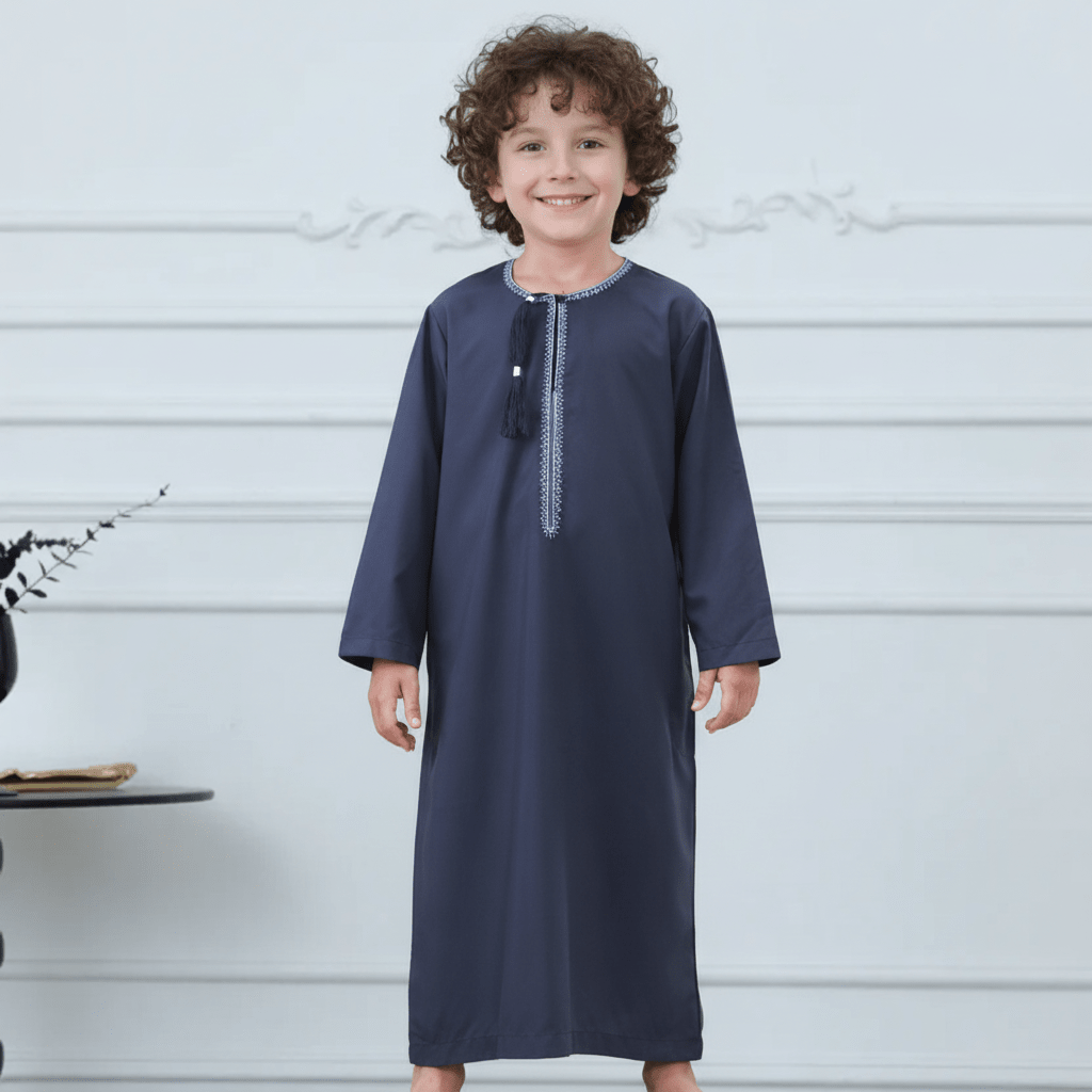 Boys Embroidered Thobe with Tassel Detail(MKB016)
