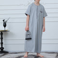 Boys' Thobe with Contrast Stitching & Pockets(MKB033)