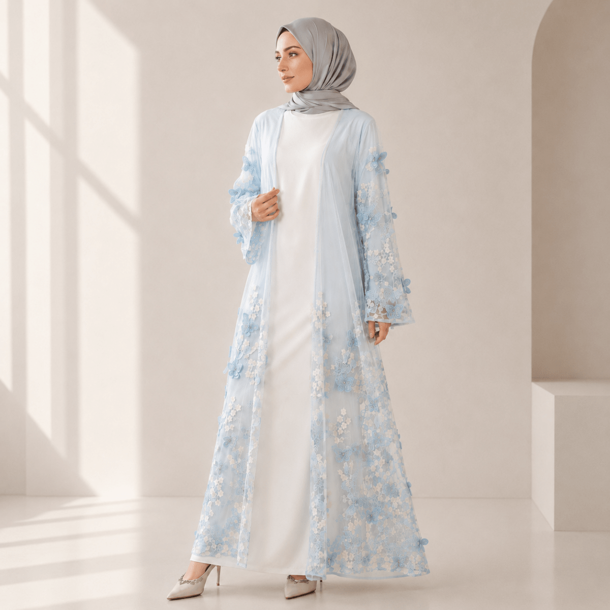 Butterfly Whisper Open Abaya(MOA303)