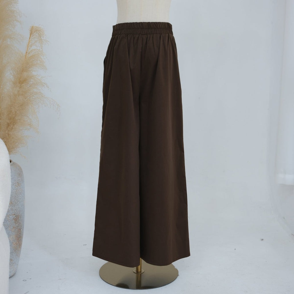Button-Front Longline Top & Wide-Leg Trouser Set(MS456)
