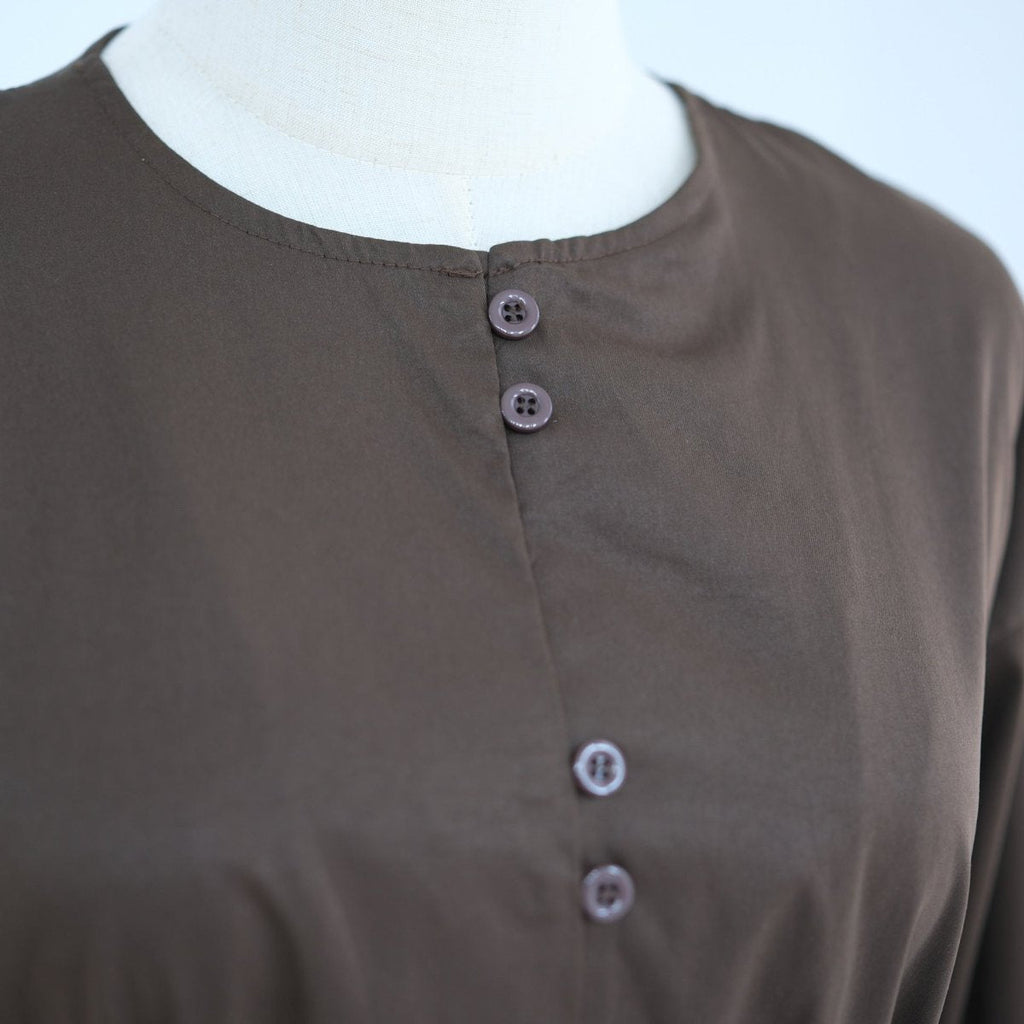 Button-Front Longline Top & Wide-Leg Trouser Set(MS456)