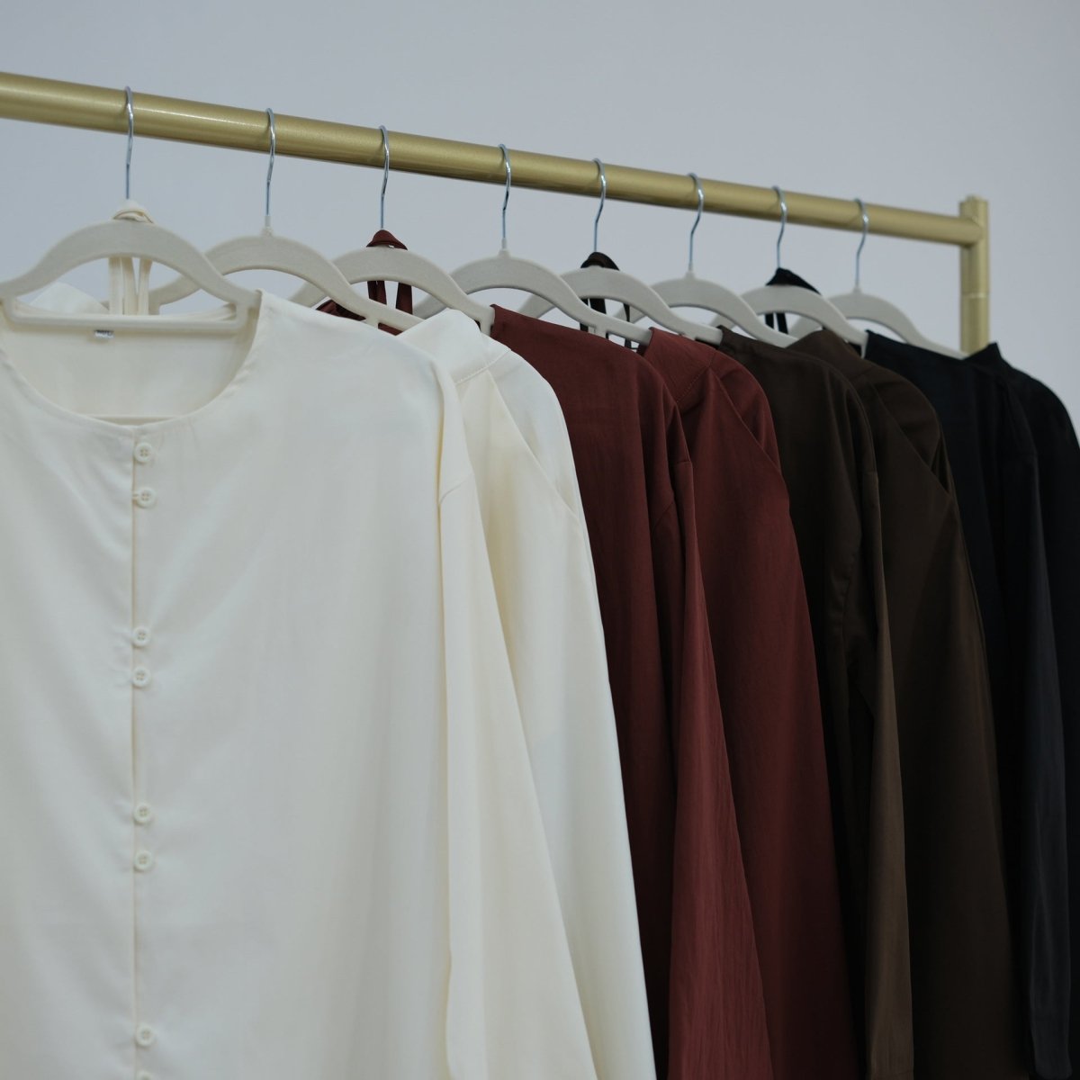 Button-Front Longline Top & Wide-Leg Trouser Set(MS456)