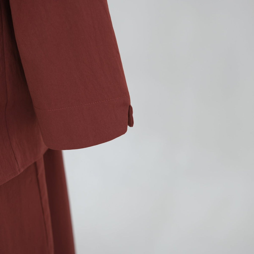 Button-Front Longline Top & Wide-Leg Trouser Set(MS456)