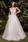Ladivine C148W Strapless A-Line Lace & Tulle Wedding Dress
