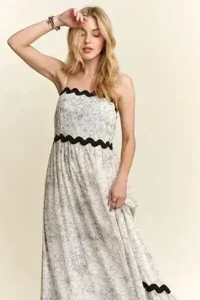 Floral Maxi Cami Dress - Adjustable Strap Summer Dress | Femstylo