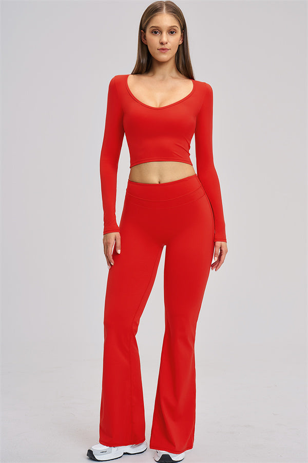 The Stride Long Sleeve T-shirt Flared Leggings 2-Piece Set