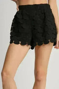 Umgee Full Size Polka Dot Lace Shorts Plus Size