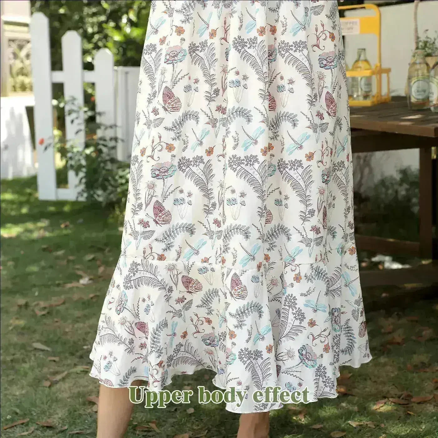 Women's Square Neck Long Sleeved Printed Dress