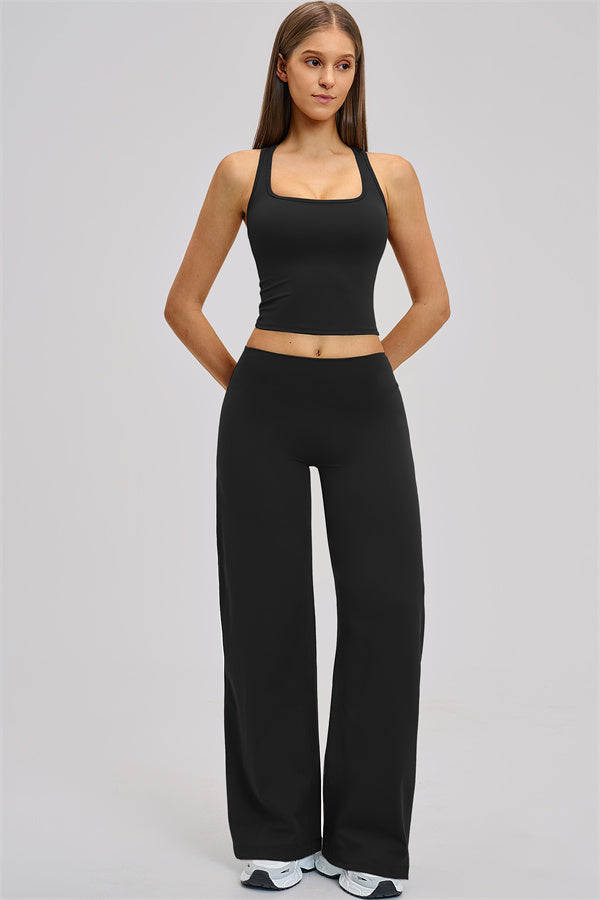 The Dynamic Crop Top Straight Leg Pants 2-Piece Set