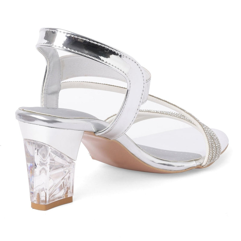 Lumina - Silver Block Heels
