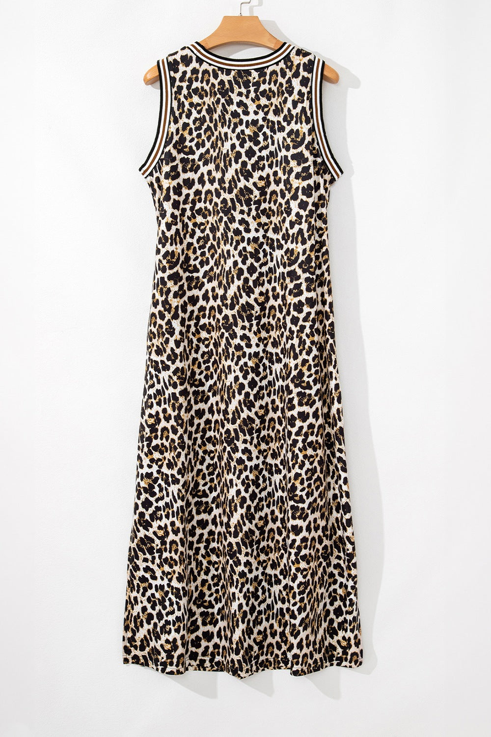 Luxury Leopard Print Sleeveless Maxi Dress Modern & Trendy Statement Piece Charming Dress