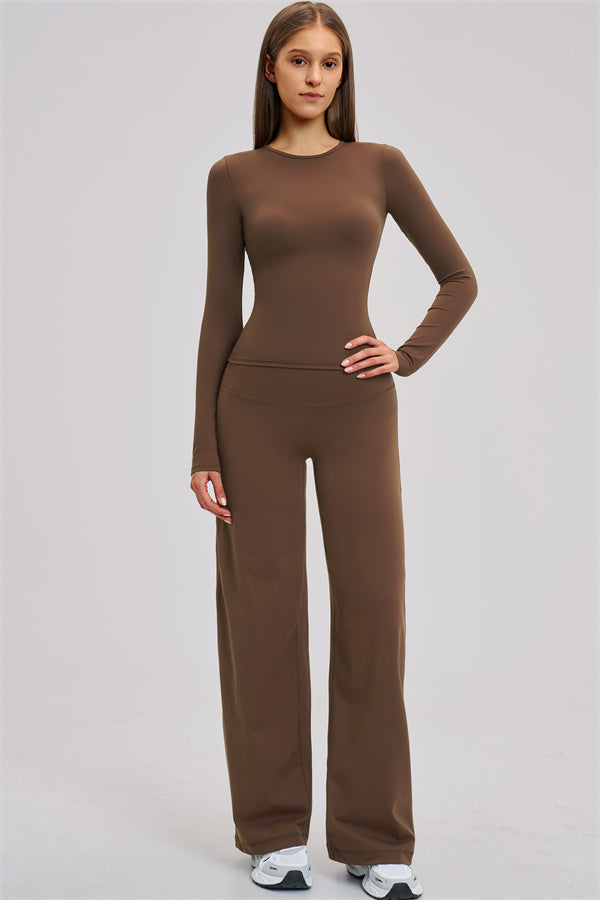 The Dynamic Long Sleeve T-shirt Straight Leg Pants 2-Piece Set