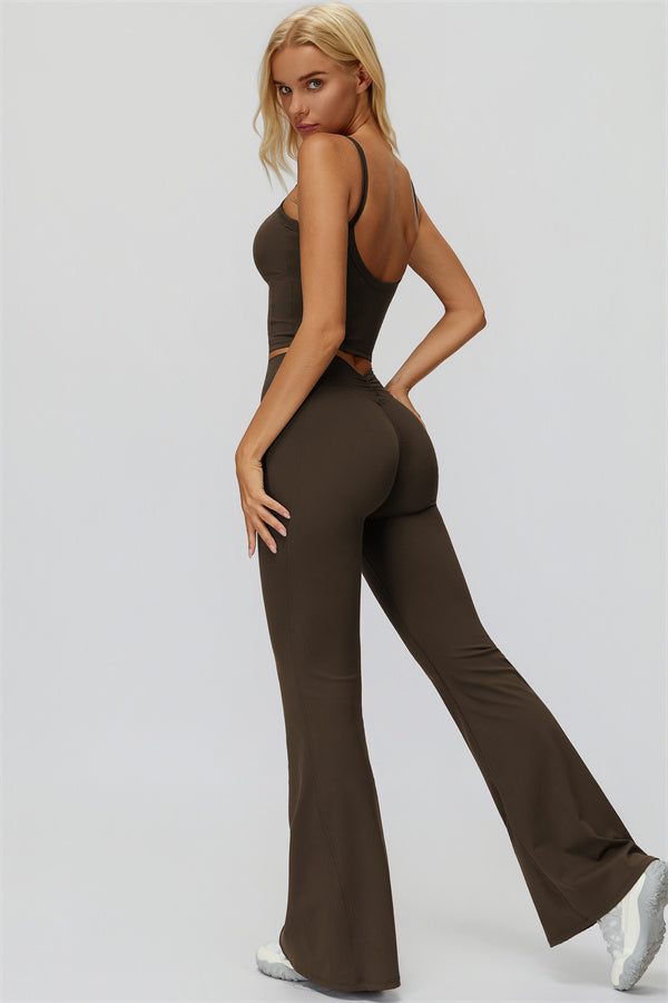 The Fyra Crop Tank Flared Leggings 2-Piece Set