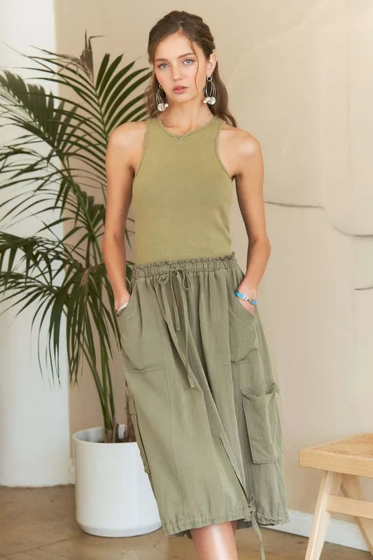 New Drawstring Sleeveless Washed Dress For Women – Casual, Stylish, Unique, Comfortable, Effortlessly Chic
