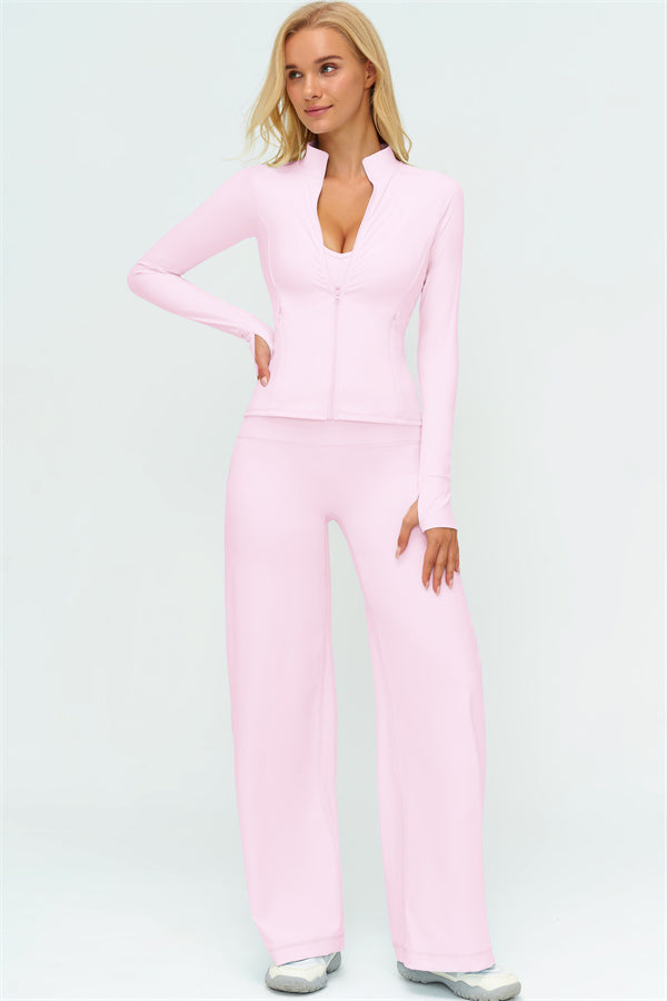 The Twirl Zip Jacket New Straight Leg Pants 2-Piece Set
