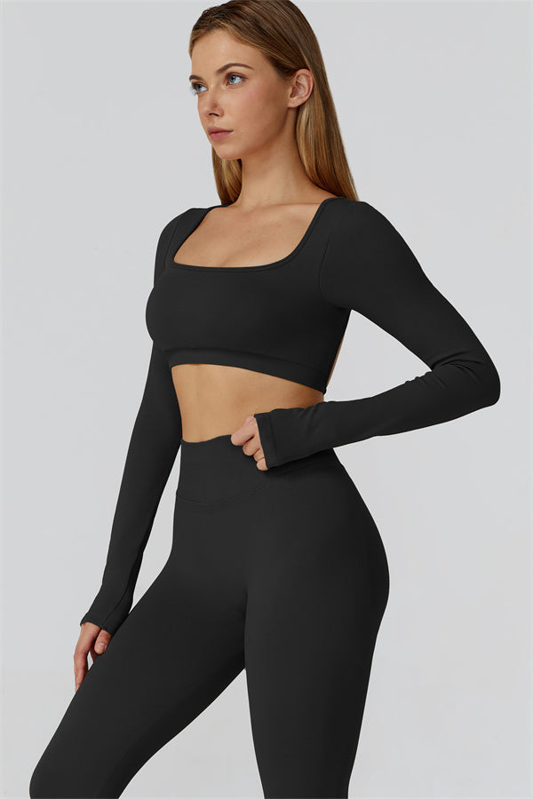 The Reign Long Sleeve Crop Top Leggings 2-Piece Set
