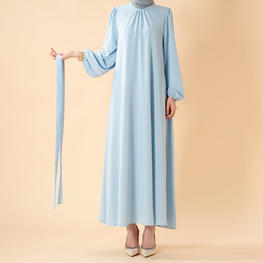 Candy Color Pleated Abaya | Must-have Essential Basic Dress (MA142)