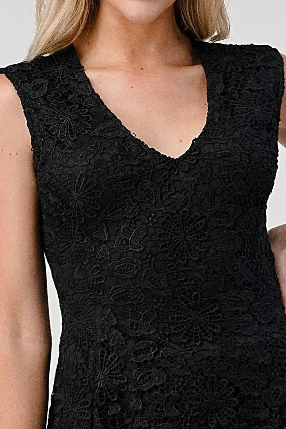 Sleeveless Lace Peplum Top - V-Neck Cami Blouse for Women | Femstylo