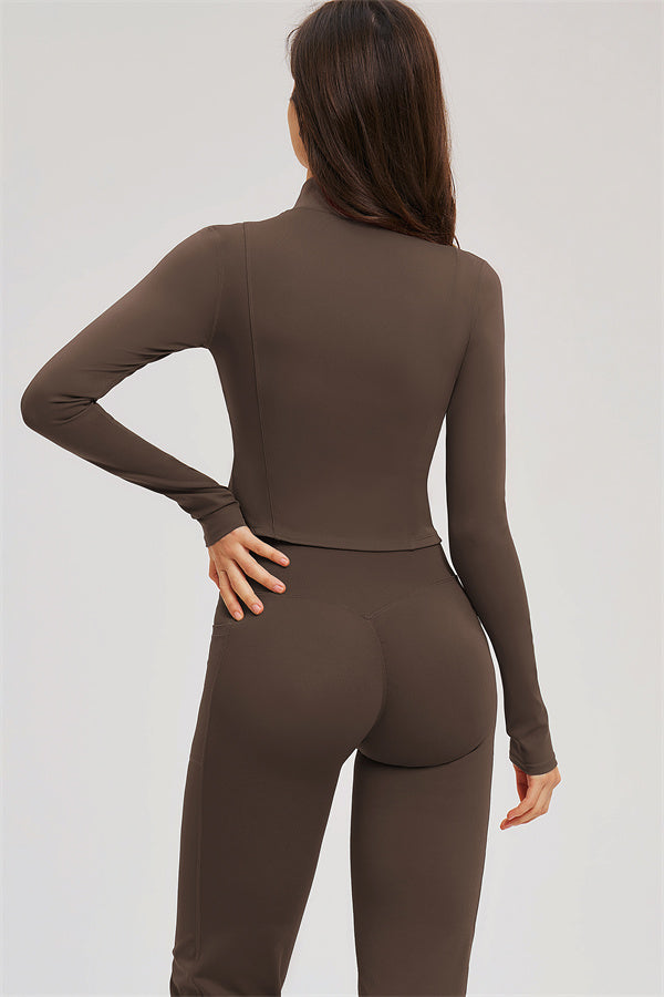 The Sizzle Zip Jacket Sports Bra Flared Leggings 3-Piece Set