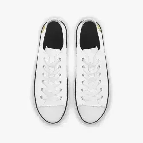 Sue Sue Sweet Low Canvas Shoes-White sole