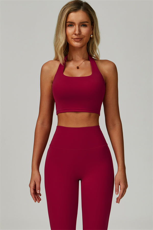 The Seraphine Halter Crop Top Leggings 2-Piece Set