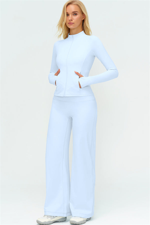 The Twirl Zip Jacket New Straight Leg Pants 2-Piece Set