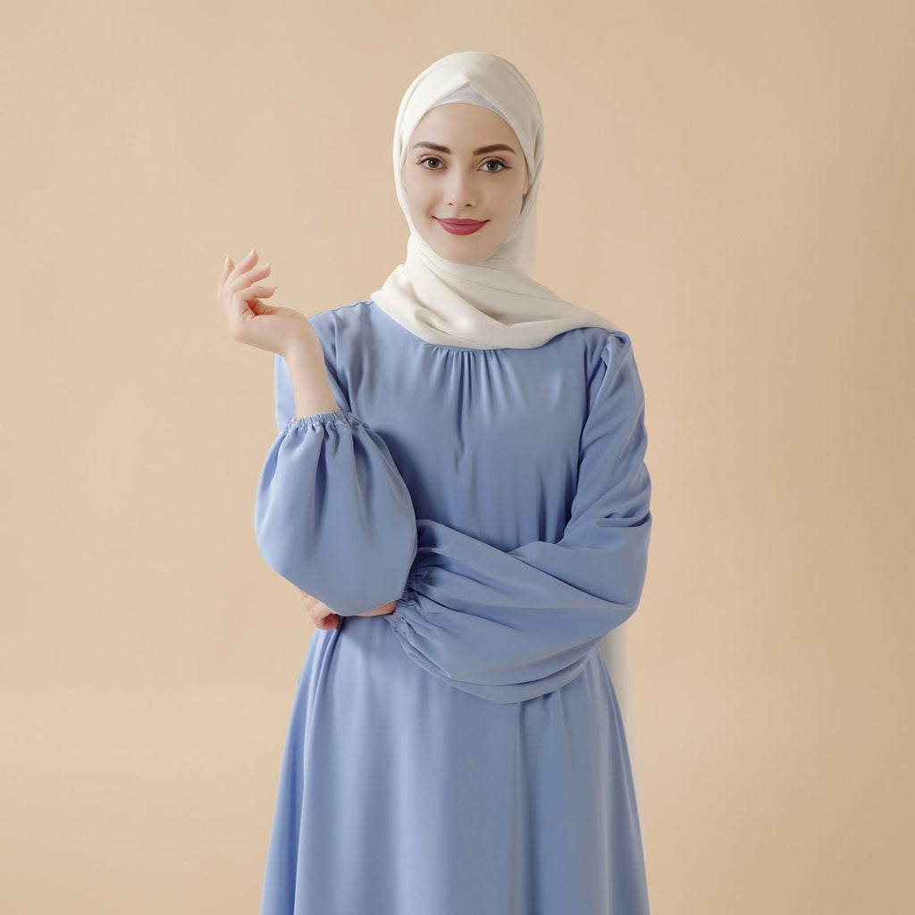 Candy Color Pleated Abaya | Must-have Essential Basic Dress (MA142)