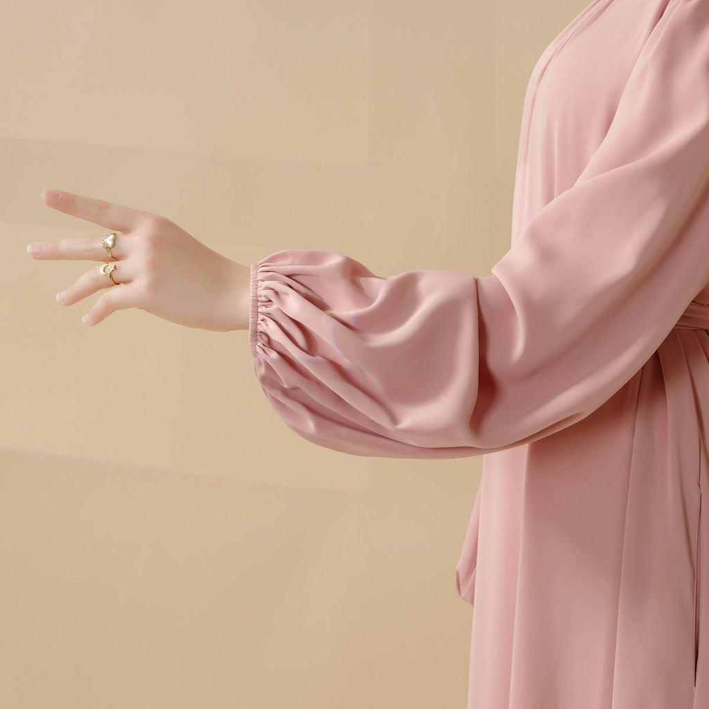 Candy Color Pleated Abaya | Must-have Essential Basic Dress (MA142)