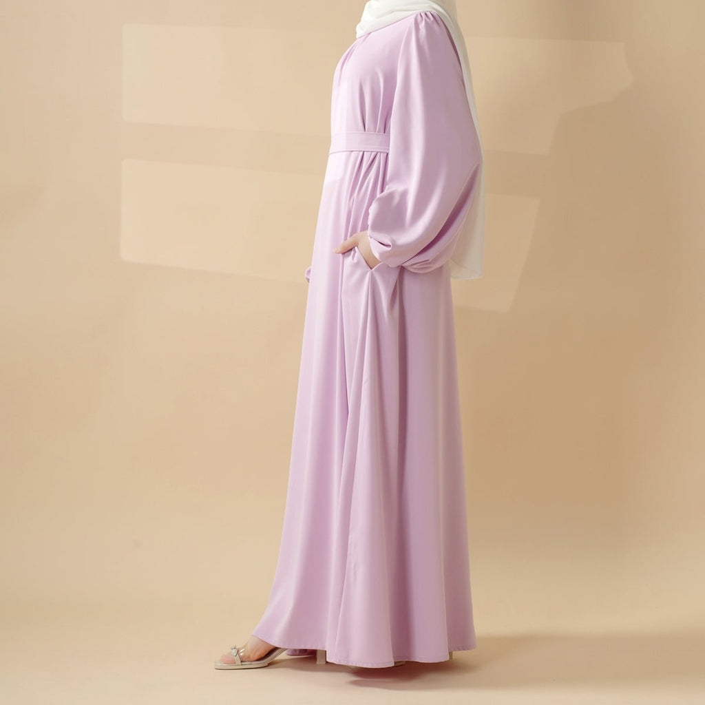 Candy Color Pleated Abaya | Must-have Essential Basic Dress (MA142)