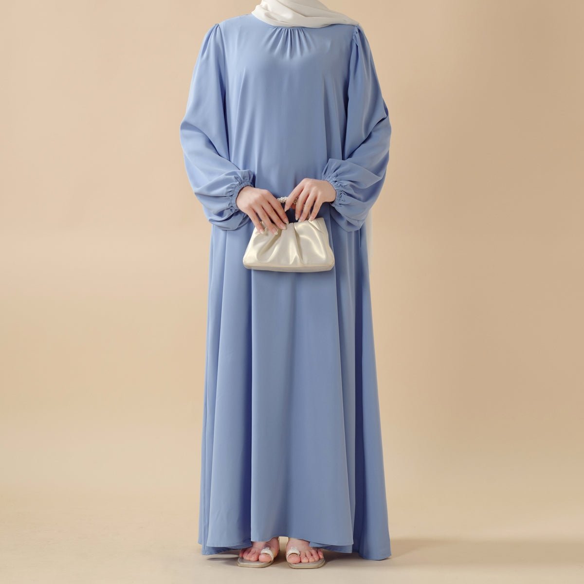 Candy Color Pleated Abaya | Must-have Essential Basic Dress (MA142)