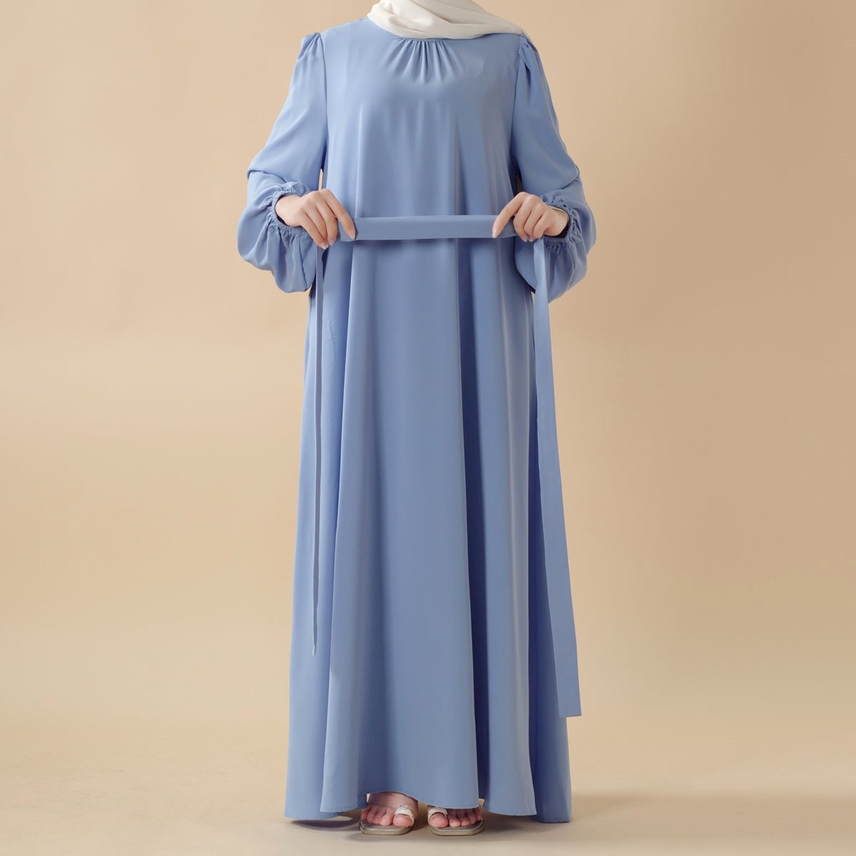 Candy Color Pleated Abaya | Must-have Essential Basic Dress (MA142)