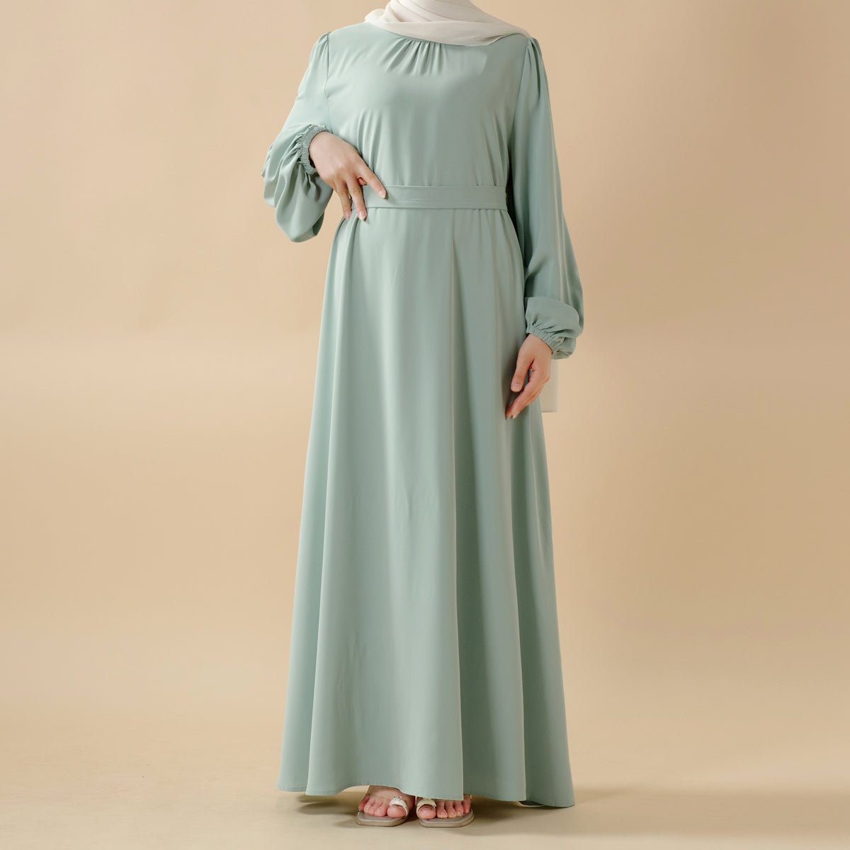 Candy Color Pleated Abaya | Must-have Essential Basic Dress (MA142)