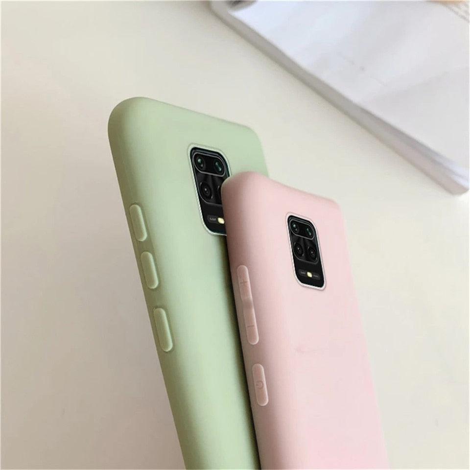 Candy Color Silicone Phone Case for Xiaomi Redmi Note 10 10S 9S 9 Pro Max 8 7 Plus Matte Soft Cover for Redmi 10X 9A 8A 7A Silicone Protective Mobile Phone Case Outdoor Protective Case Slim Phone Protection