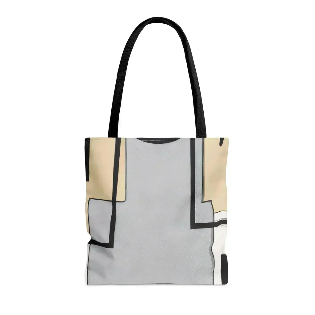 Large Tote Bag Black Grey Abstract Pattern