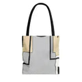 Large Tote Bag Black Grey Abstract Pattern
