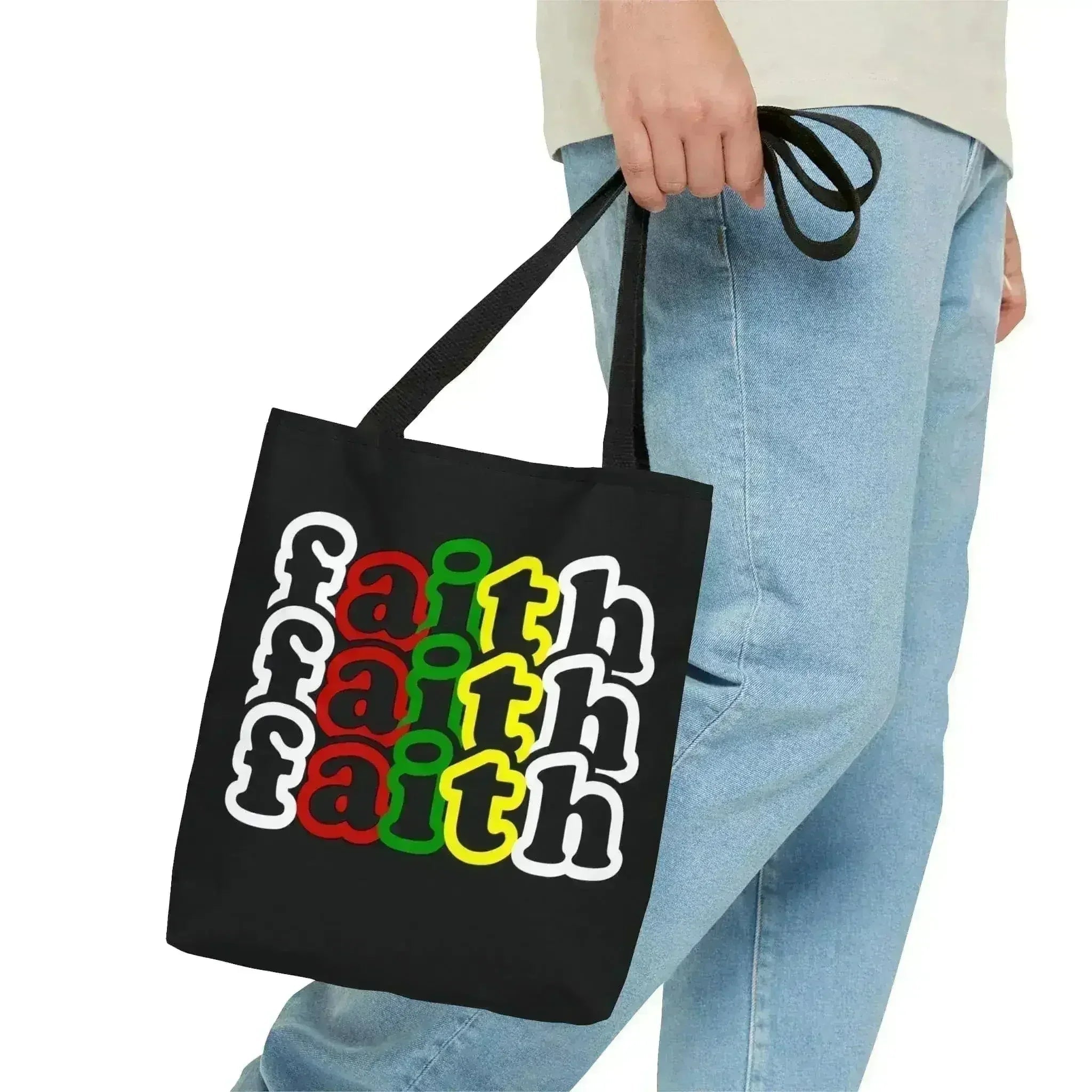 Large Tote Bag Faith Christian Inspiration Biblical Motivation Print