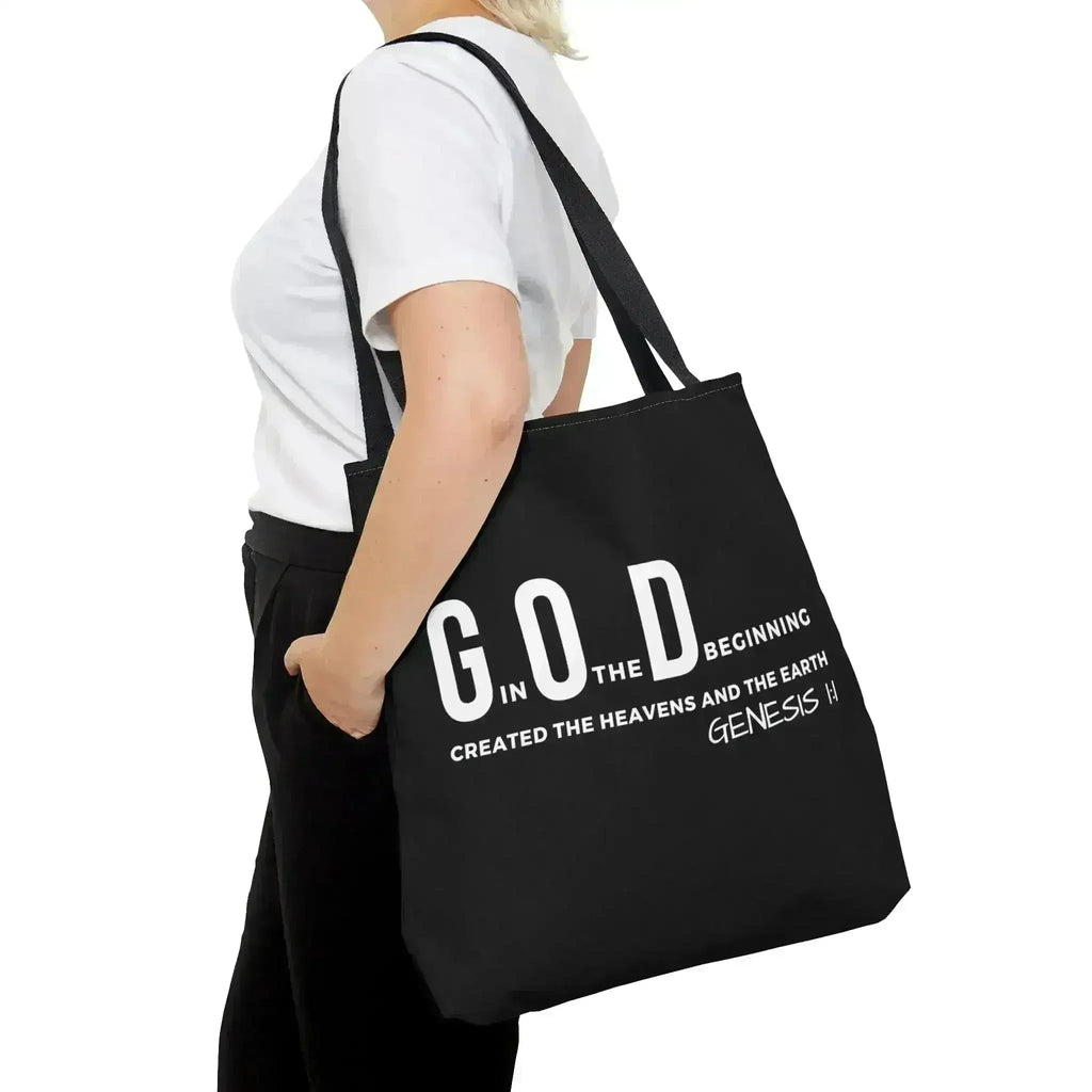 Large Tote Bag God in the Beginning Print