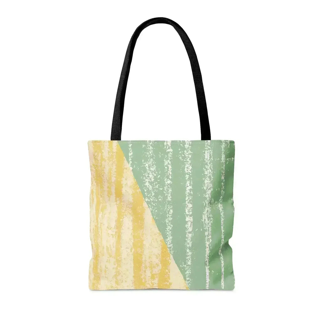 Large Tote Bag Green Textured Boho Pattern